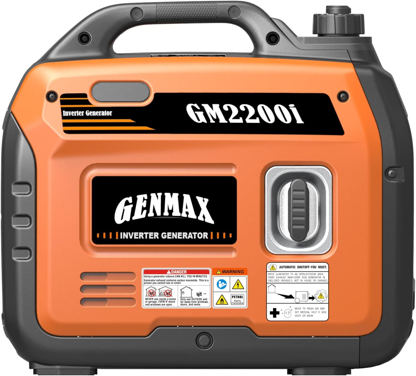 GENMAX Quiet Power Series Inverter Generator，Gas Powered, EPA Compliant, Eco-Mode Feature, Ultra Lightweight for Backup Home Use & Camping (GM5500i)