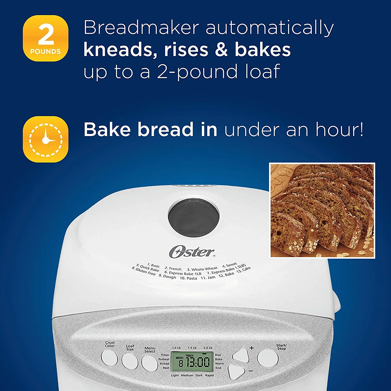 Oster CKSTBR9050 Expressbake Bread Maker, White
