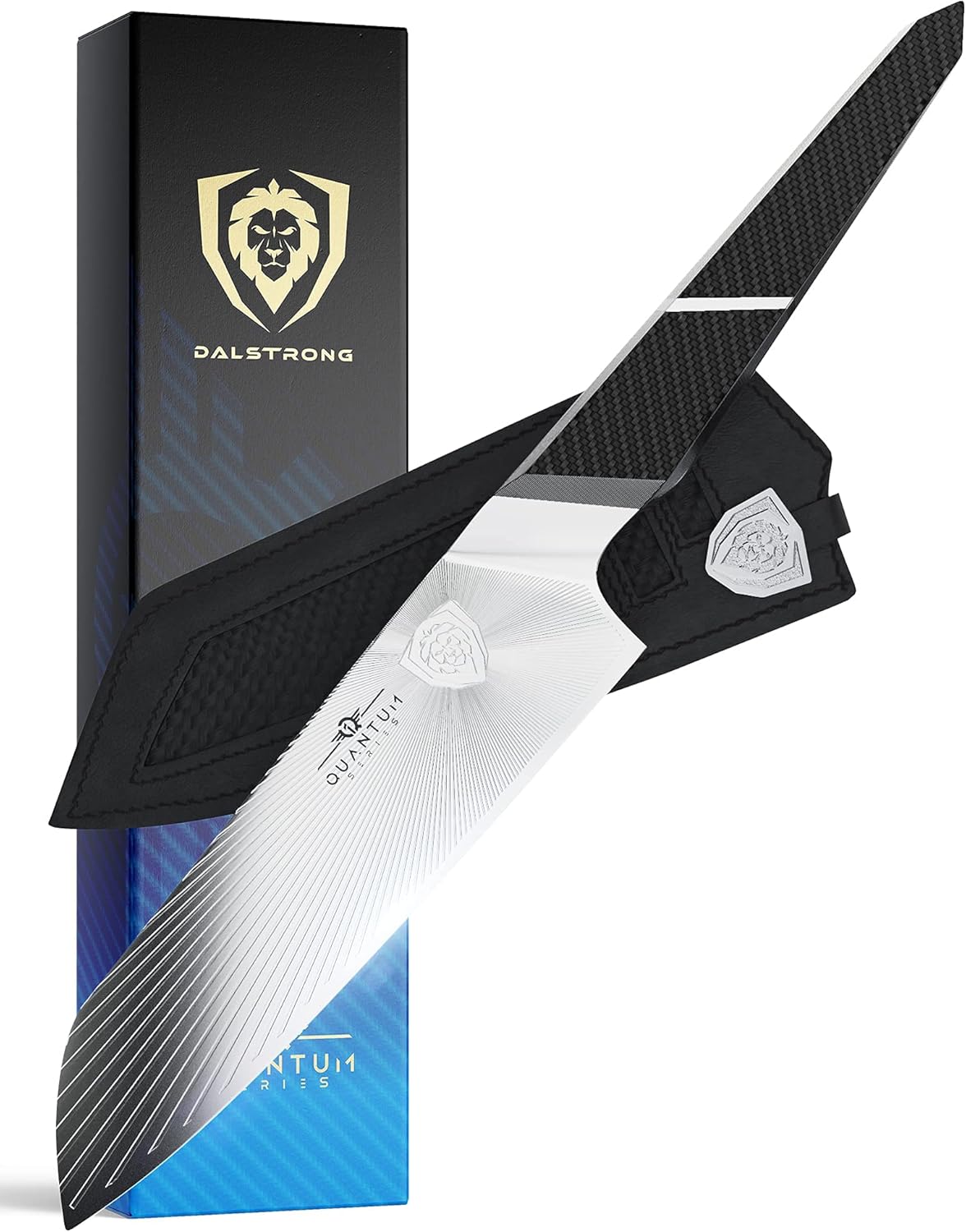 DALSTRONG Slicing & Carving Knife - 12 - Quantum 1 Series - Ultra-Sharp - American Forged BD1N-VX Hyper Steel - Carbon Fibre G10 Hybrid Handle - Leather Sheath