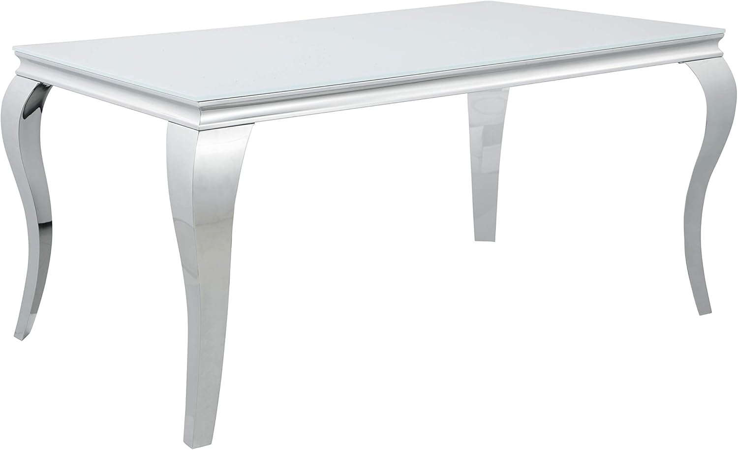 Coaster Home Furnishings Carone Glass Top White and Chrome Dining Table