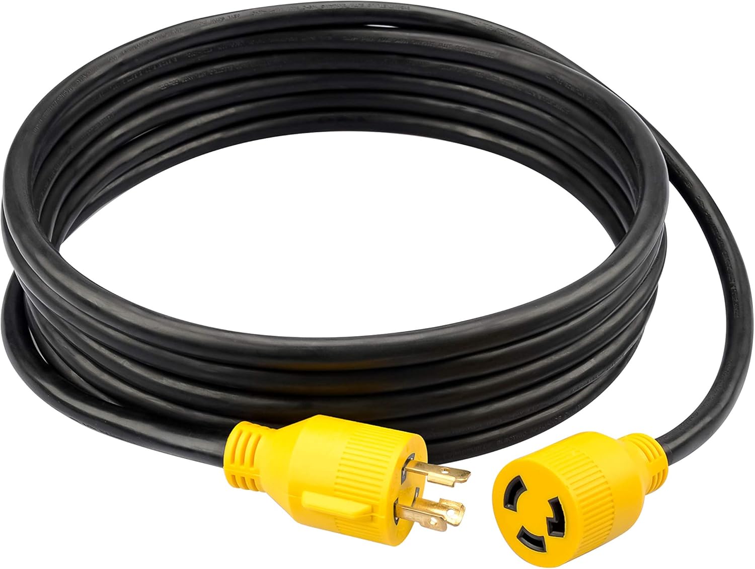 RVMATE 3 Prong 30 Amp Generator Extension Cord 25 Feet, NEMA L5-30P/L5-30R 125V SJTW Jacket