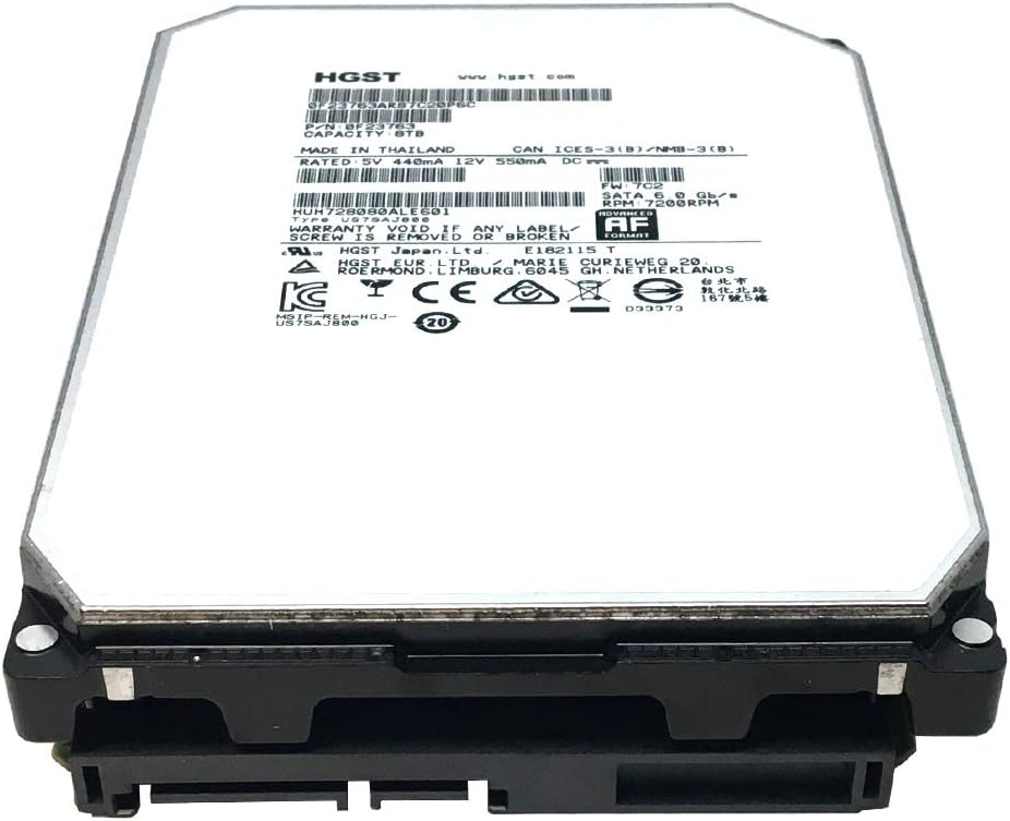 HGST Ultrastar He8 HUH728080ALE601 8TB 7200RPM 128MB Cache SATA 6.0Gb/s 3.5inch Enterprise Hard Drive - 5 Year Warranty (Renewed)