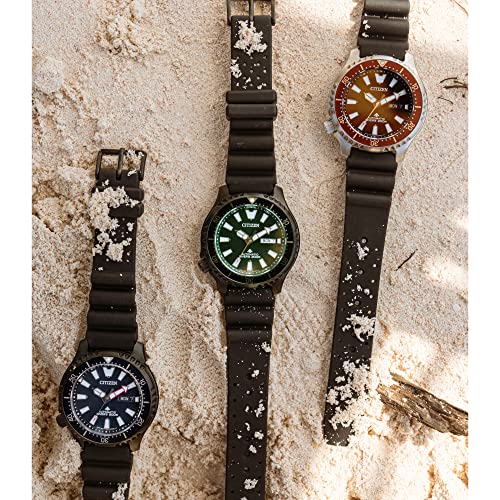 Citizen Men's Promaster Sea Automatic Polyurethane Strap Watch, 3- Hand Date and Date, Rotating Bezel, Anti-reflective Sapphire Crystal, Luminous Hands and Markers