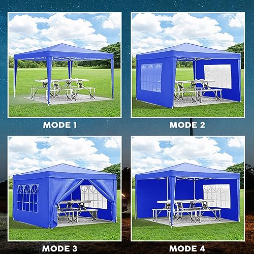 10x20 White Pop Up Canopy Tent Heavy Duty with 6 sidewalls Commercial Outdoor Party Tent Event Wedding Tents Instant Canopy Gazebo with Carry Bag UPF 50+ Waterproof Adjustable Height