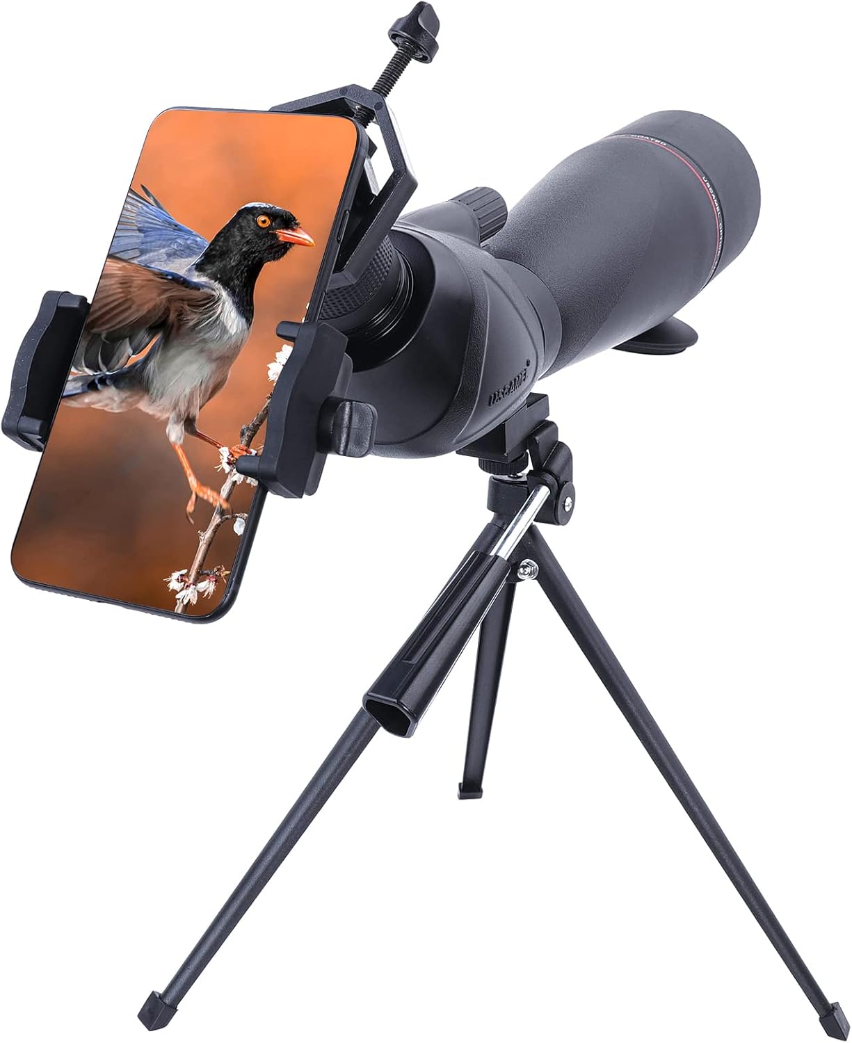 USCAMEL HD 20-60x80 Spotting Scope with Tripod, Phone Adapter, Carrying Bag - 45 Degree Angled, Waterproof, BAK4 Telescope for Bird Watching Wildlife Scenery Target Shooting Hunting