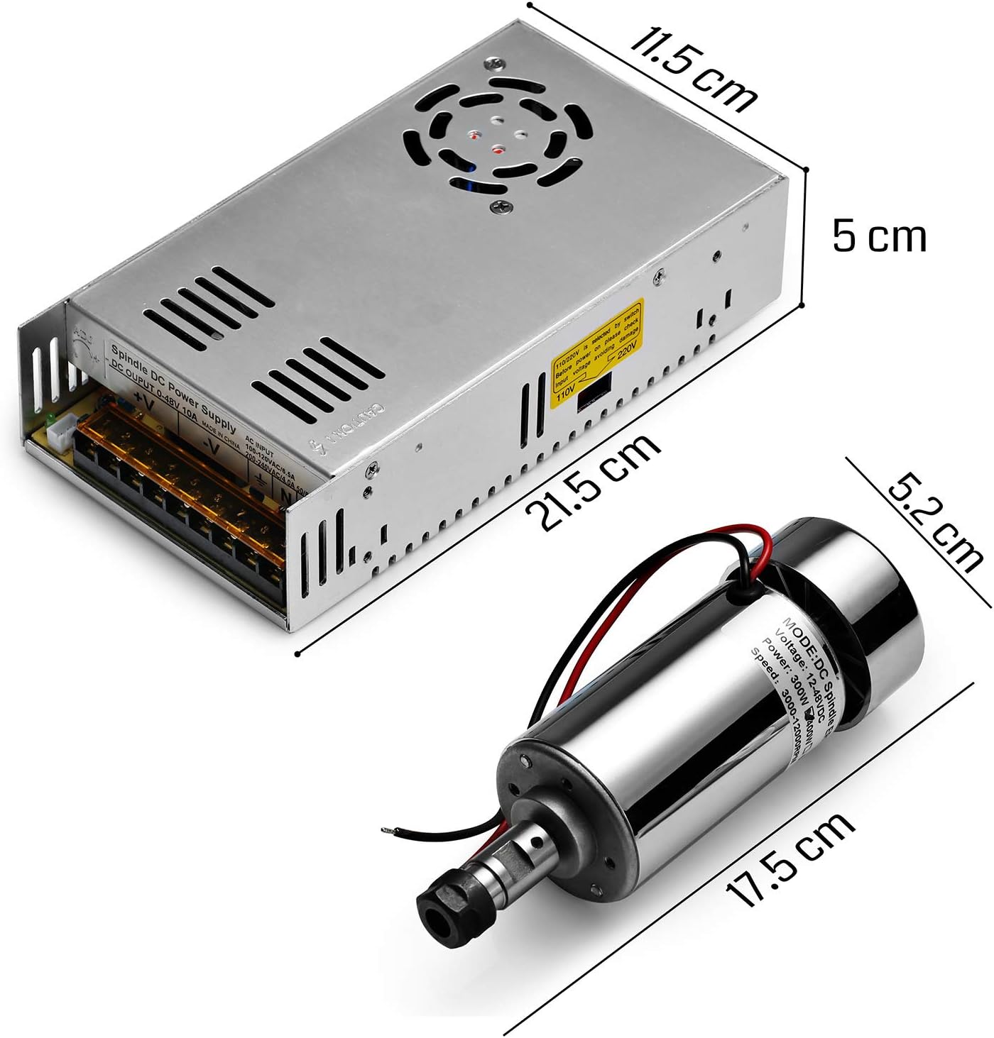 Genmitsu 3020-PRO MAX V2 CNC Router Machine + Air-Cooled 300W Brush DC Spindle Motor