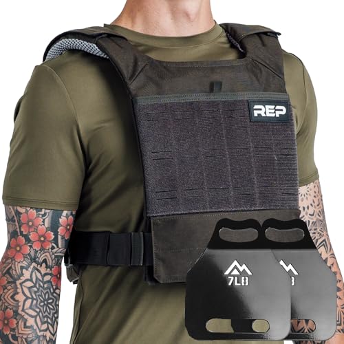 REP Fitness Strata Weight Vest, 2 Removable Plate Options for Unisex, Men & Women, Wearable, Weighted for Strength Training, Muscle Building, CrossFit, Running, Gym Exercise, Adjustable Sizing