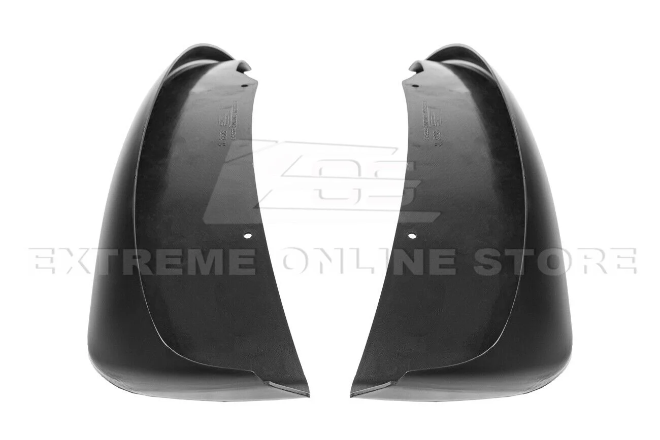Replacement For 1997-2004 Chevrolet Corvette C5 ALL Models | GM Factory XL Extended Style Front & Rear Side Splash Guards Mud Flap Pair ( ABS Plastic - Matte Black )