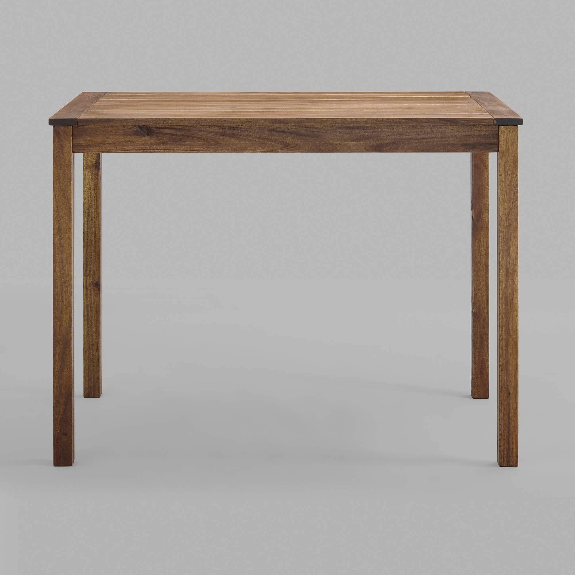 Acacia Wood Rectangle Counter Height Patio Table Dark Brown - Saracina Home