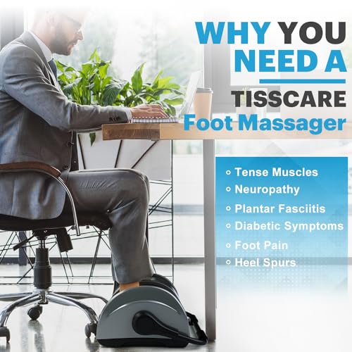 TISSCARE Shiatsu Foot Massager with Heat: Foot Massager Machine for Neuropathy, Plantar Fasciitis and Pain Relief-Massage Foot, Leg, Calf, Ankle with Deep Kneading Heat Therapy, Gift for Woman, Man