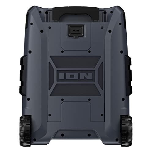 ION Block Rocker - Portable Bluetooth Outdoor Party Speaker with Karaoke Microphone, Battery, 4 Speakers, Radio, USB Port, App, Water-Resistant, 120W