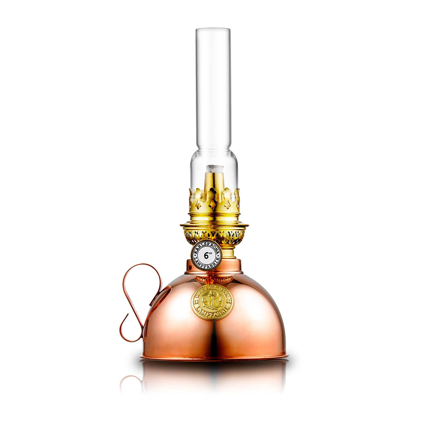 Karlskrona Lampfabrik Nattlampa Kerosene Lamp - Paraffin- u0026 Oillamps -plated Brass Copper - N223C