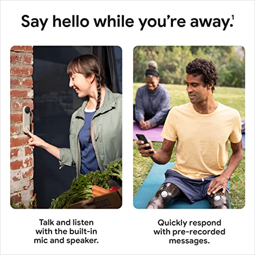 Google Nest Doorbell (Wired, 2nd Gen) - Wired Video Doorbell Camera - Doorbell Security Camera - Snow