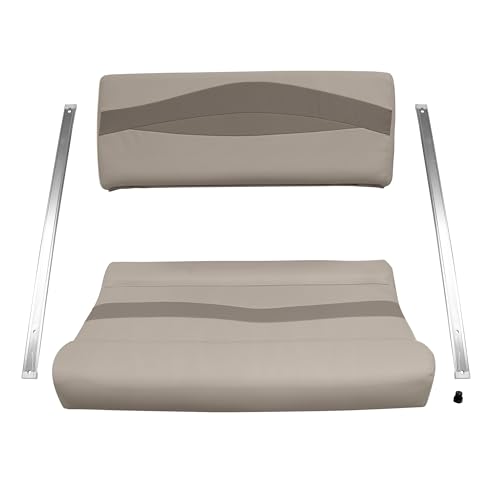 Wise BM1152-1066 Premier Series Pontoon Flip-Flop Seat Cushion Set, Stone/Mocha Java/Khaki