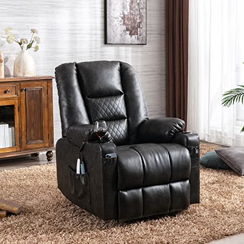 Power Lift Recliner Chair with Massage and Heat- Electric Recliners Chair for Elderly & Adult Ergonomic Single Lounge Sofa Home Theater Seating with 4 Pockets/USB…