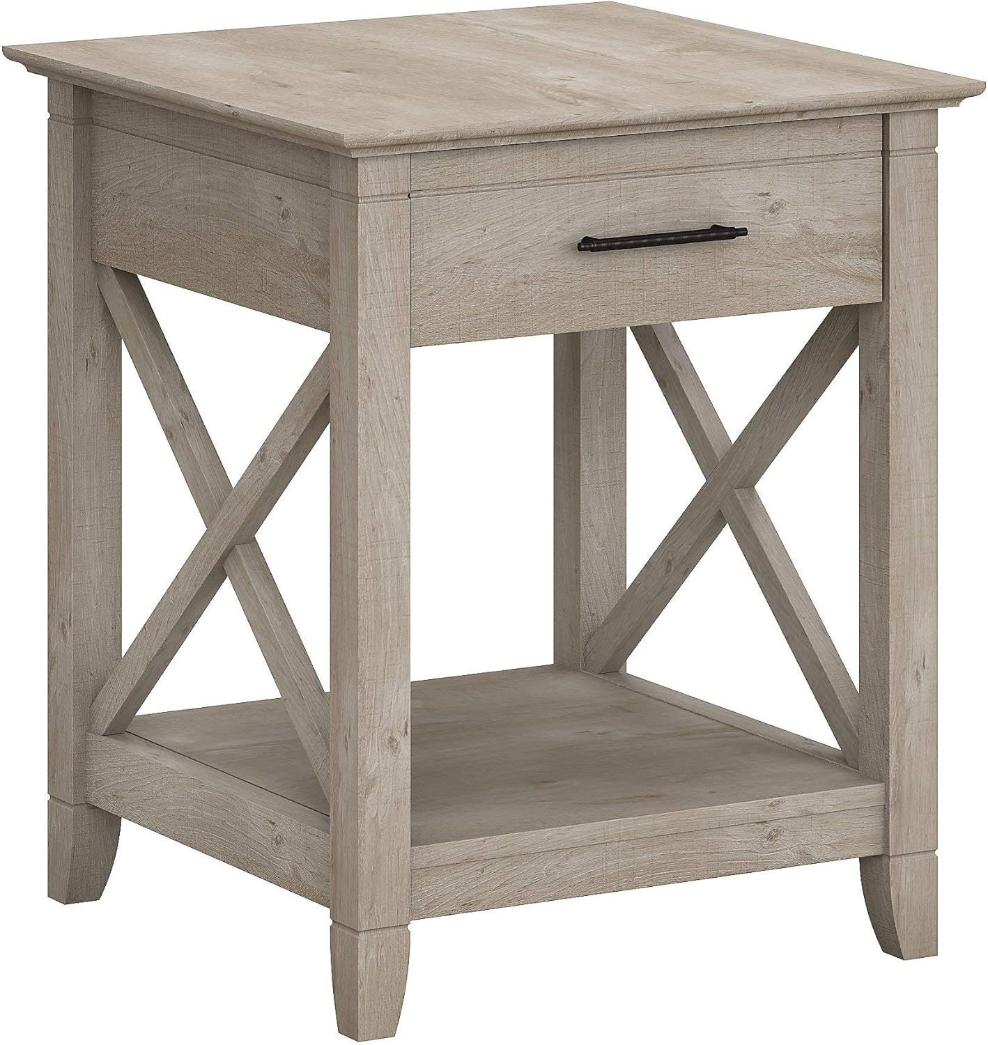 Bush Furniture Key West End Table with Storage, Cape Cod Gray
