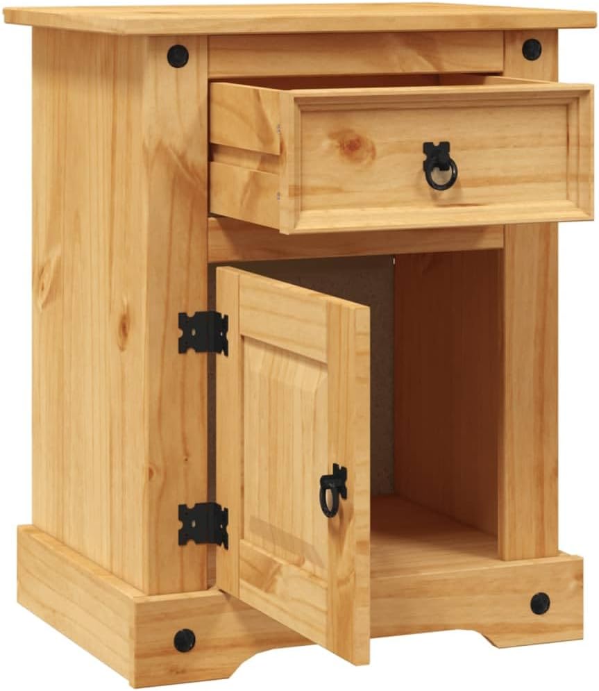 Bedside cabinets,Vertical Storage Towers, Storage Cabinets with Drawers for Home, Bedroom Accessories, Office, Guest Rooms Mexican Pine Corona Range 20.9"X15.4"X26.4"