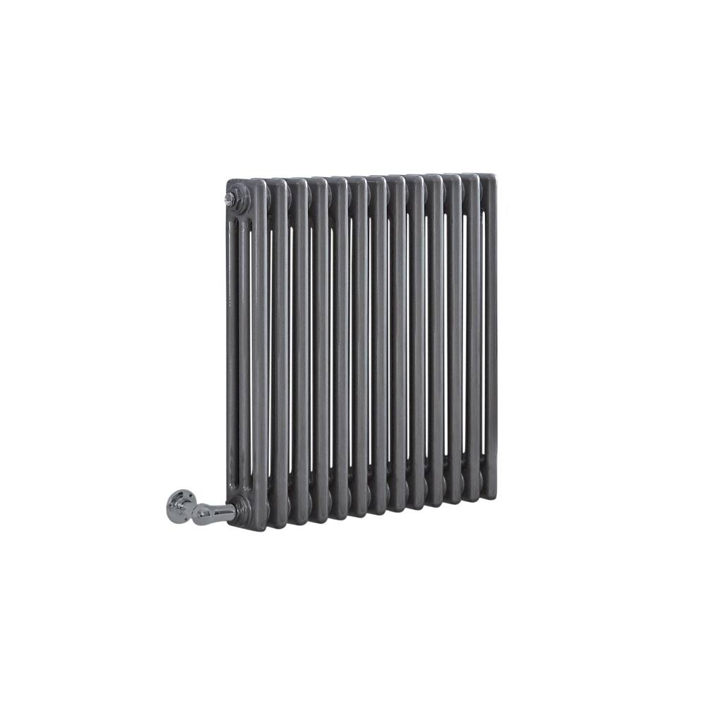 Regent Electric - Raw Metal Lacquered Horizontal 3-Column Traditional Cast-Iron Style Radiator - 23.625x22 x 23.875x22