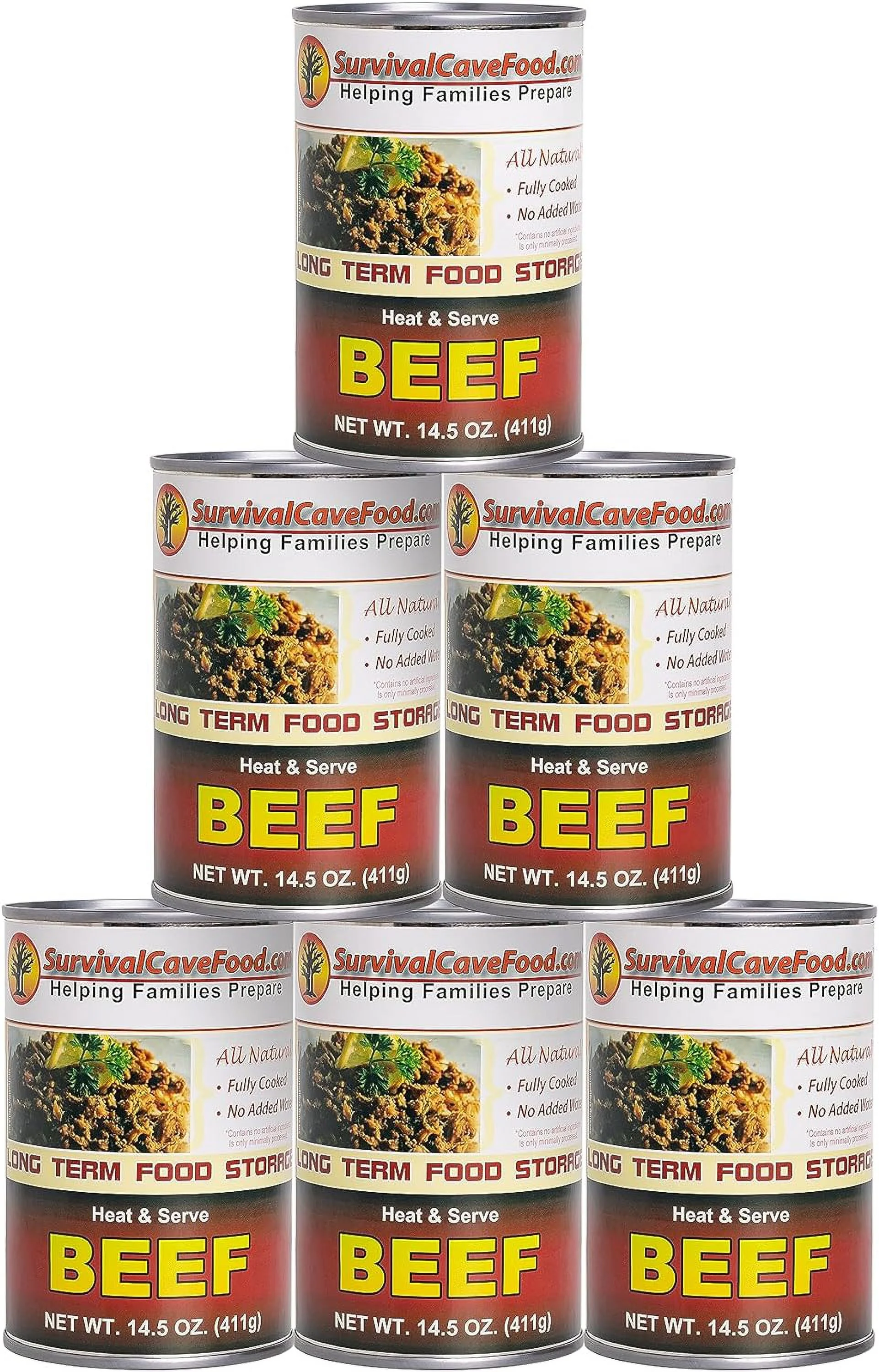 12 - 14.5oz Cans of Canned Meat (BEEF) Long Term Food Storage -Survival Cave