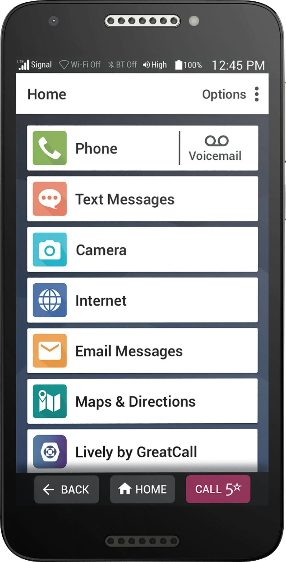 Jitterbug Smart SMART2 - 16 GB - Black - GreatCall - CDMA