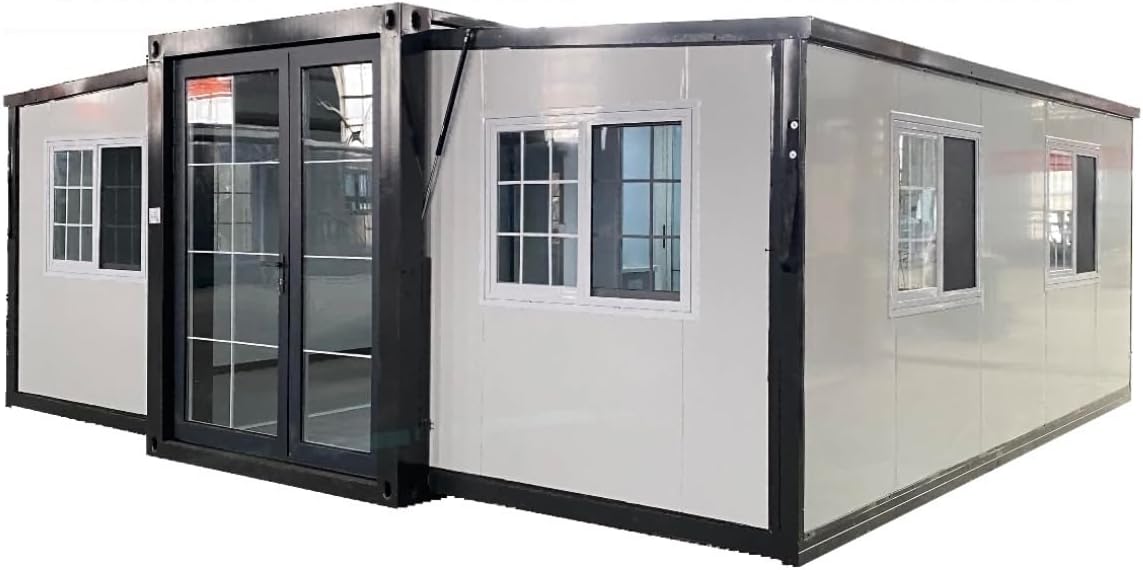 SAA Tiny Expandable Prefab House to Live in 1 Bathroom, 2 Rooms & 1 Kitchen- Foldable House, Container Home, Portable House, Tiny House for Small Family, Modular Guest House – 19 x 20 FT