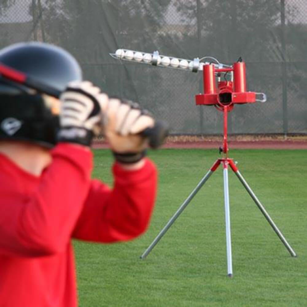HEATER SPORTS Deuce 75 MPH Two Wheel Baseball Pitching Machine for Kids, Teens, Adults, and Teams, Uses Pitching Machine Baseballs & Real Baseballs, Includes Automatic Ballfeeder