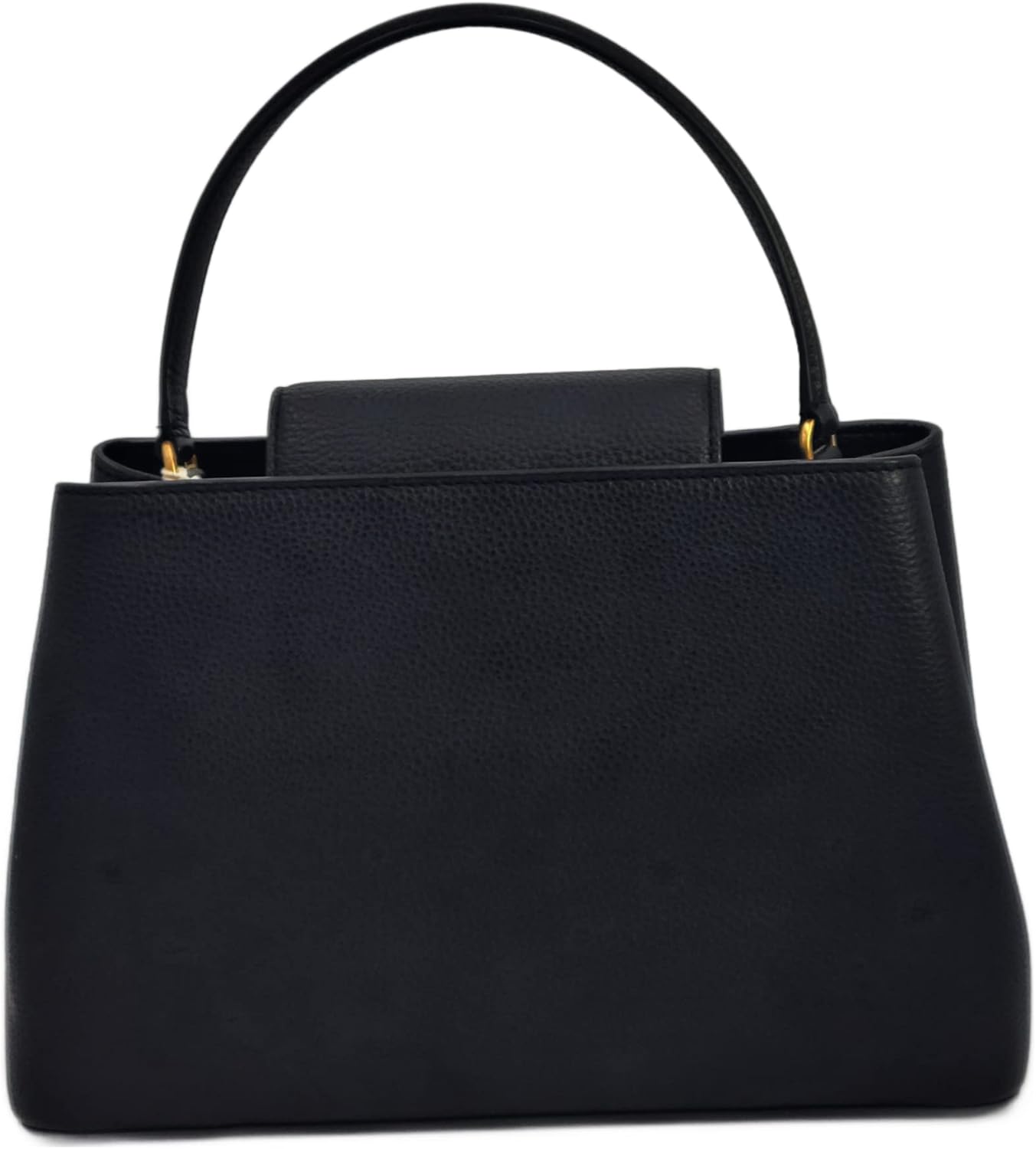 Tory Burch 140972 Britten Black With Gold Hardware Pebbled Leather Women's Satchel Bag