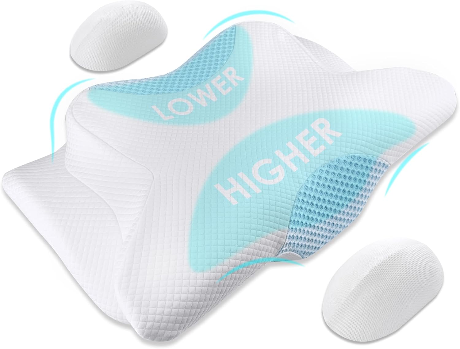 Cervical Memory Foam Pillow, Contour Pillows for Neck and Shoulder Pain, Ergonomic Orthopedic Sleeping Neck Contoured Support Pillow for Side Sleepers, Back and Stomach Sleepers