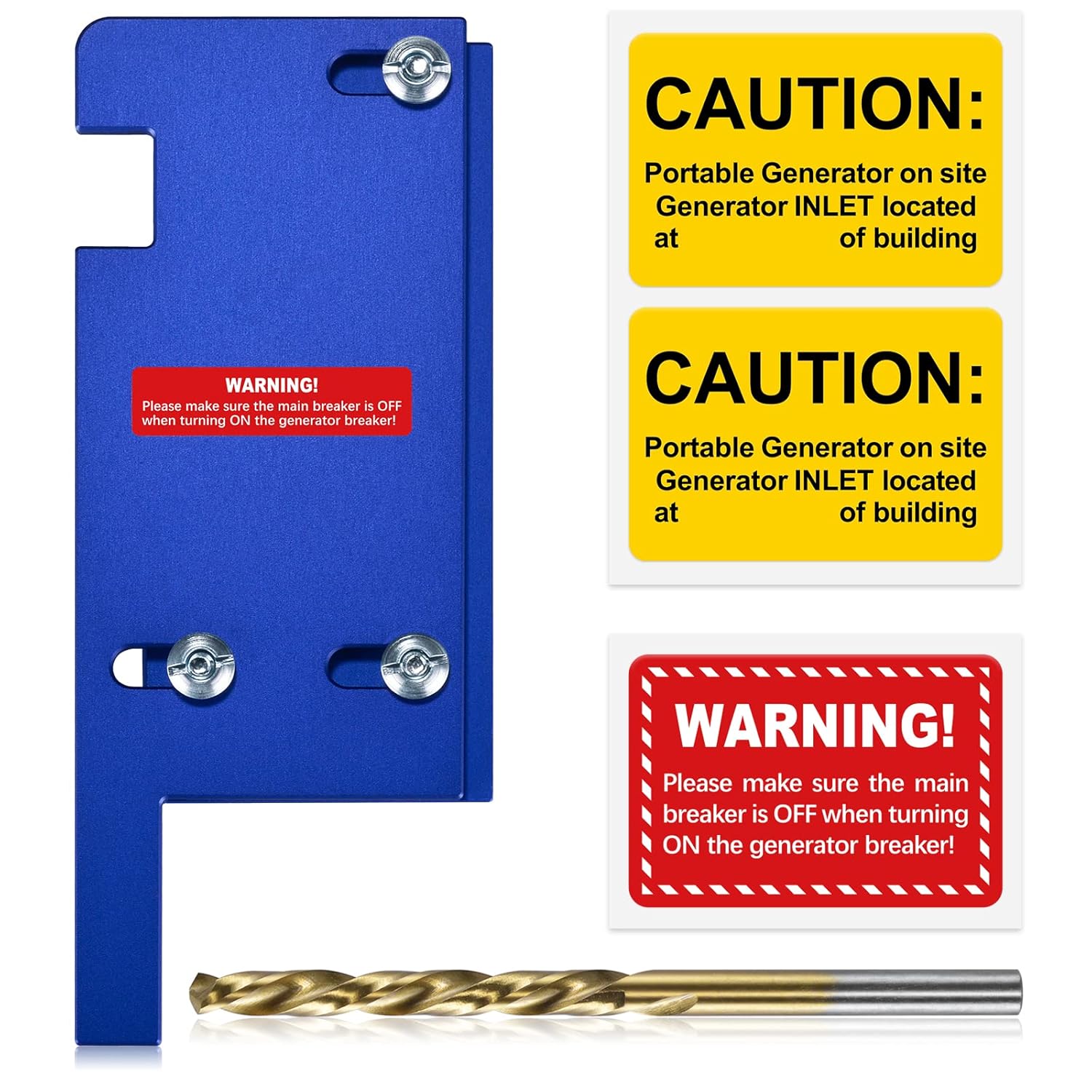 LATING Generator Interlock Kit for Square D Vertical 150 or 200 Amp Main Panels with 3 1/4 to 4 Inches Spacing - Anodized, Brushed Nickel