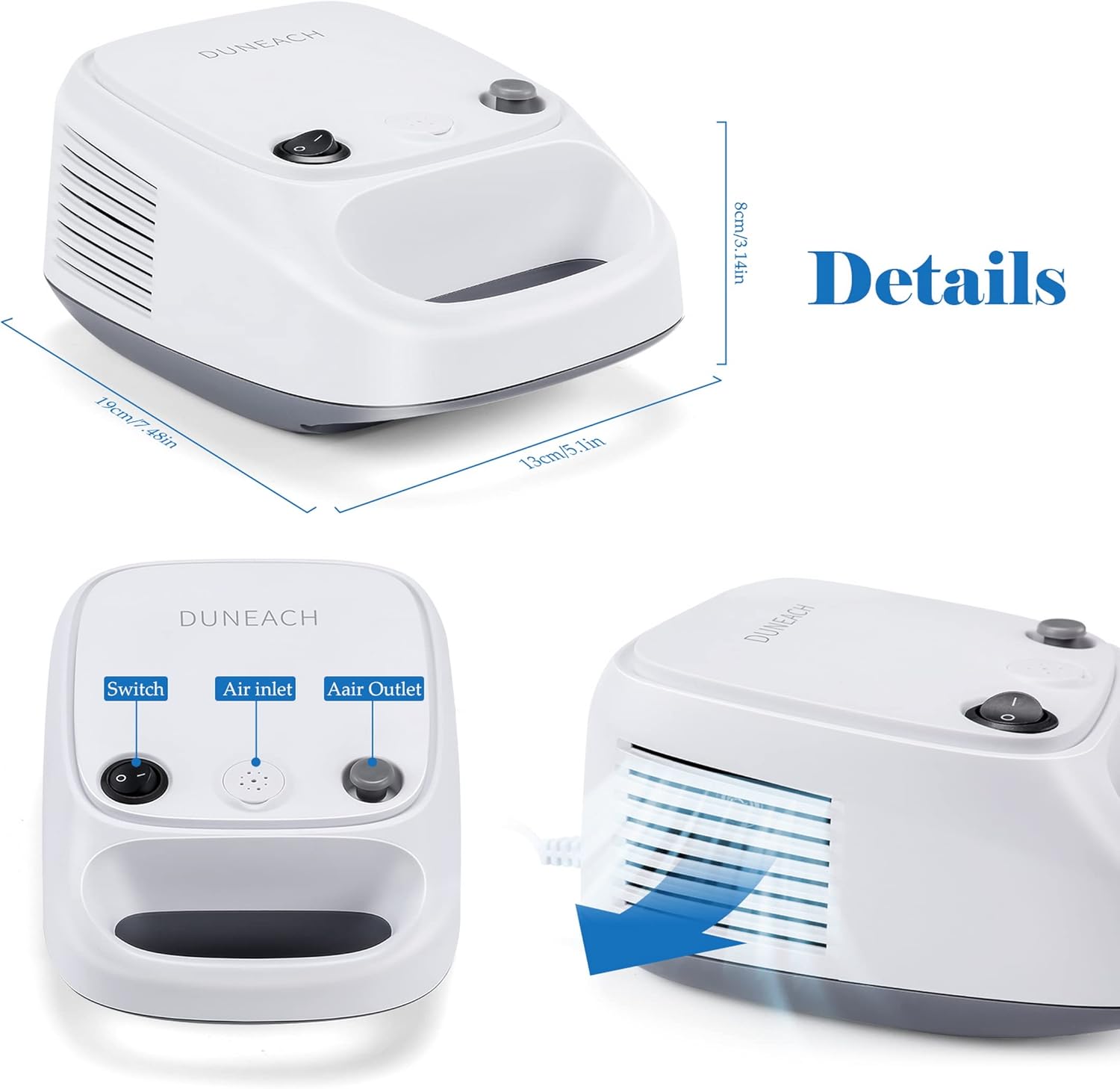 Nebulizer Machine for Kid and Adult, Nebulizer Machine with 1 Set Accessory, Jet Nebulizers Personal Steam Inhaler Cool Mist Compressor System for Kids Adults 072004