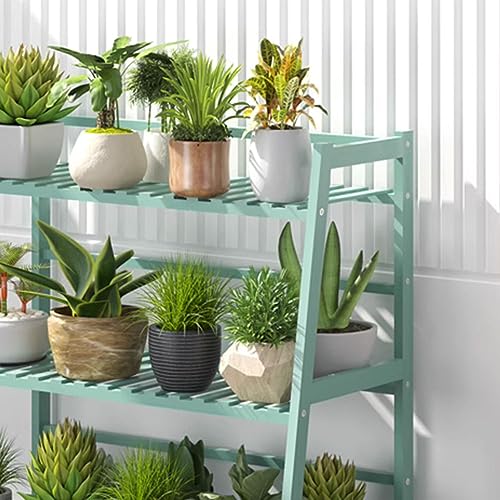 3 Tiers Wood Plant Stand Rectangular Ladder Flower Pots Outdoor Indoor Plant Display Rack Heavy Duty Utility Storage Organizer Rack For Home Garden Pa