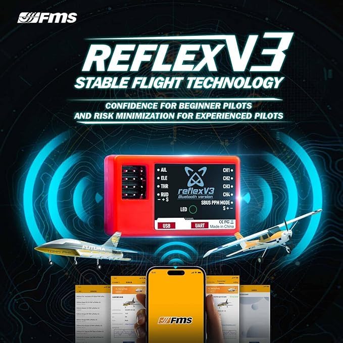 Fms Rc Airplanes for Adults Remote Control Airplane 1300MM (52") Piper PA-18 Super CUB with Reflex V3 6 Channel RTF Rc Planes for Beginners Ready to Fly (Including Transmitter,Receiver,Charger)
