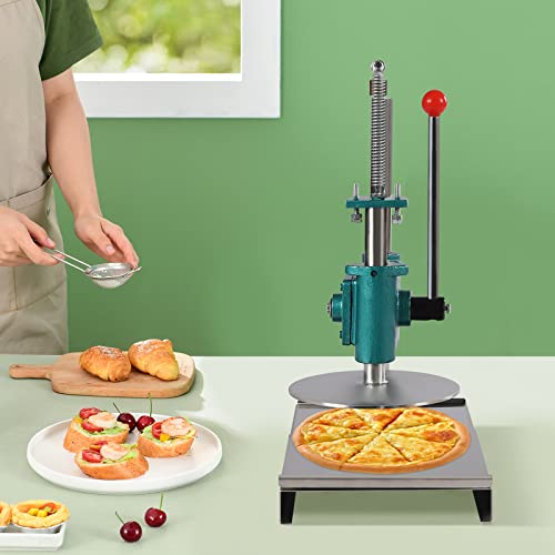 PaNeTnya Manual Pizza Dough Press Machine Stainless Steel Premade Pizza Dough Adjustable Thickness Pizza Dough Press Machine for Home and Commercial Use,Green