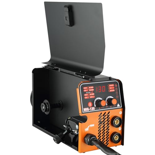 VEVOR MIG Welder, 130A Welding Machine, 3 in 1 Combo MMA/MIG/LIFT TIG Welder Machine, Flux Core Welder, MIG-130 Portable Welding Machine for Carbon Steel, Stainless Steel