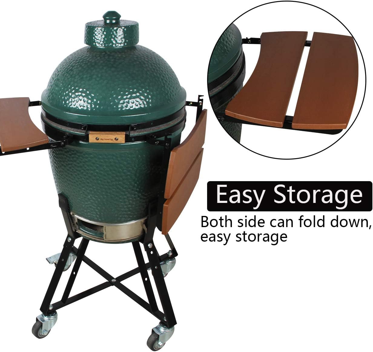 Dracarys HDPE Shelves for Big Green Egg Big Green Egg Accessories Replacement,Grill Egg Mate Folding Side Shelves Fit for Large (L) Big Green Egg Side Shelves Grill Smoker Accessories,Set of 2-New
