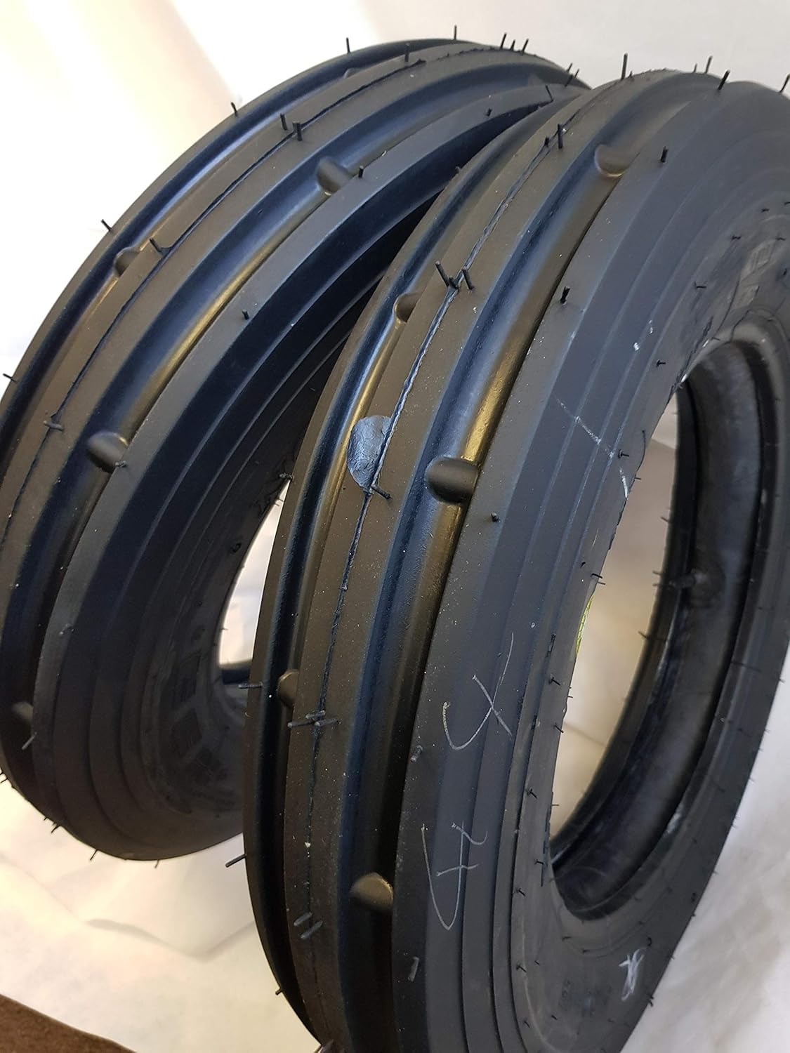 TWO 5.00X15, 500-15, 5.00X15, 5.00-15 RW 3 Rib ST1 Tractor Tires 6 PR w/Tubes