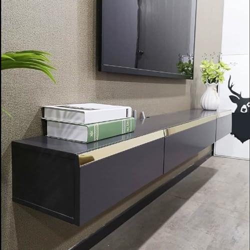 Wall Mounted TV Cabinet Wall Hanging Floating TV Stand, Wall Mounted Entertainment Center and Cabinet Shelf, TV Console with Storage, Media Console for DVD Player, Space-Saving Under TV Shelf for Bedr
