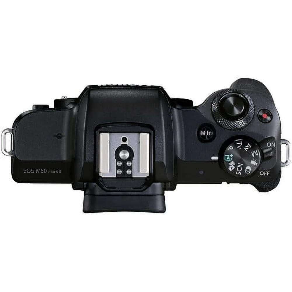 Canon EOS M50 Mark II Mirrorless Camera with 15-45mm and 55-200mm IS STM Lenses (Black) (4728C014) +Deal-expo Essential Bundle