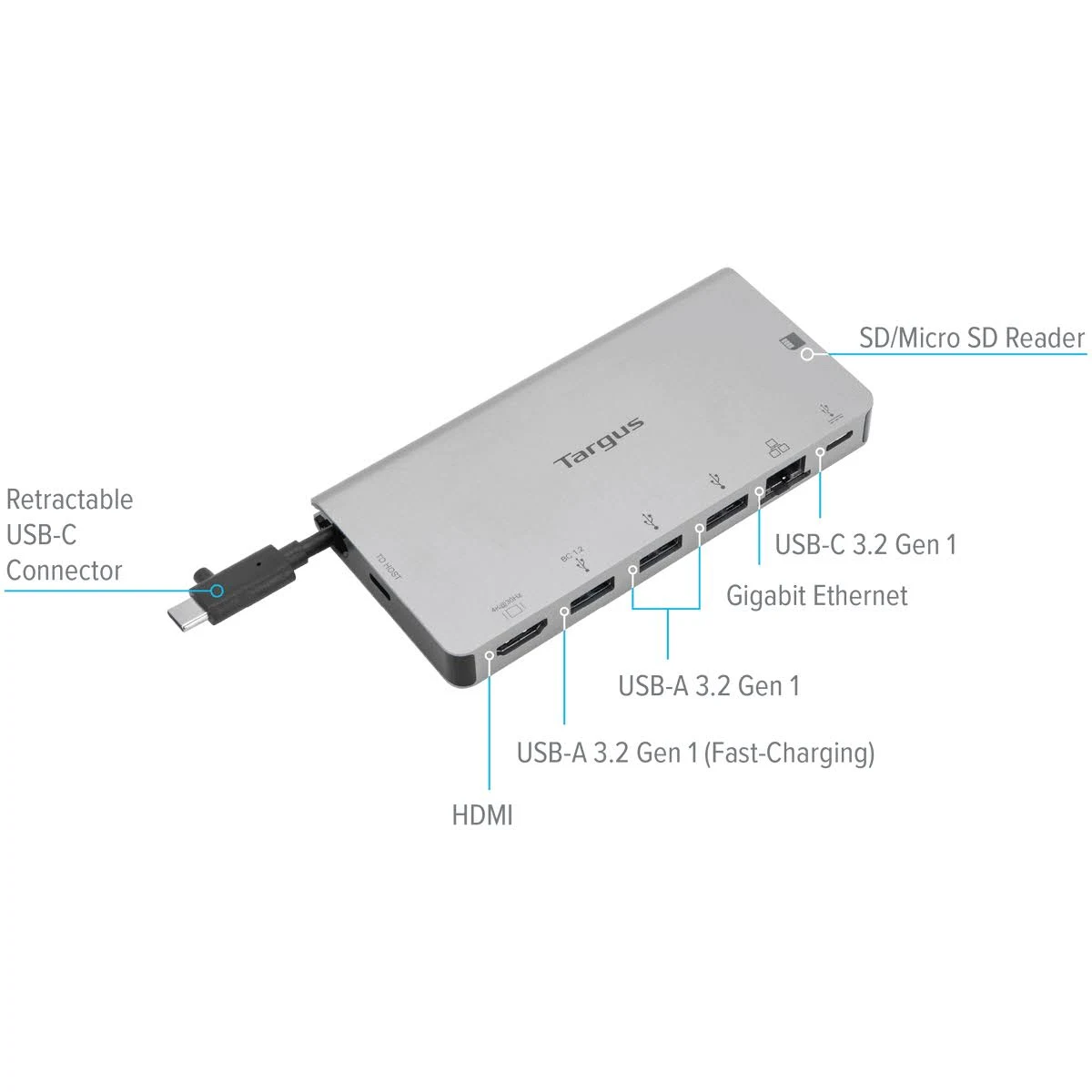 Targus DOCK414USZ Usbc DP Alt Mode Single Video 4K HDMI Docking Station with Card Reader