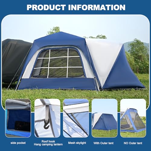 2in1 6-Person Huge SUV Tent Car Tailgate Tent with Porch, 10' x 10' Tent Attachment to SUV Car with 6' x 7' Screen Room Vestibule Awning Porch