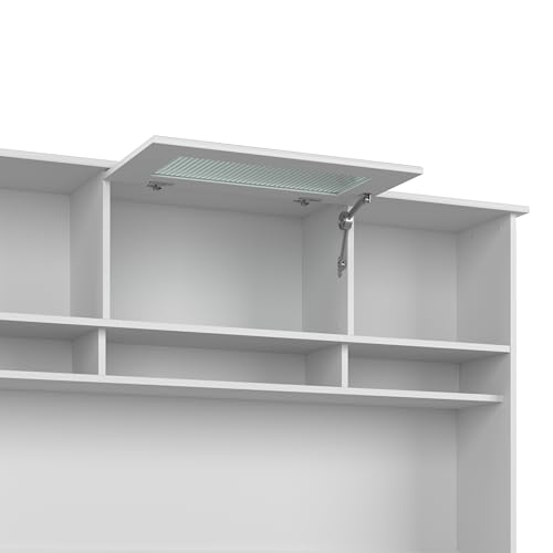 Bush Furniture Cabot 60W Computer Desk with Hutch and Drawers in Espresso Oak