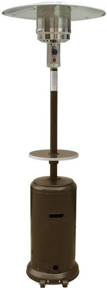 Hiland AZ 48,000 BTU Hammered Bronze Stainless Steel Patio Heater with Table