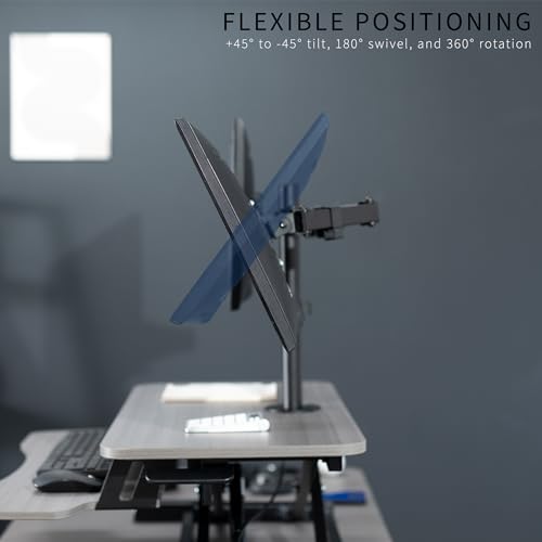 VIVO Height Adjustable 32 inch Standing Desk Converter with Dual 13 to 30 inch Monitor Stand, Sit Stand Monitor Mount and Desk Riser, White, DESK-V000K-M2W