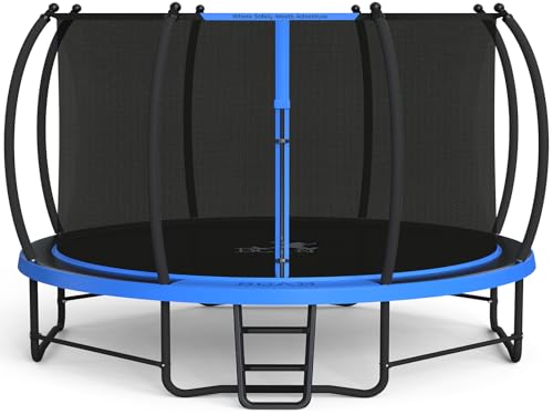 BCAN 8FT 10FT 12FT 14FT 15FT 16FT Recreational Trampoline with Enclosure for Kids Adults, ASTM Approved, Outdoor Trampolines with Ladder for Kids