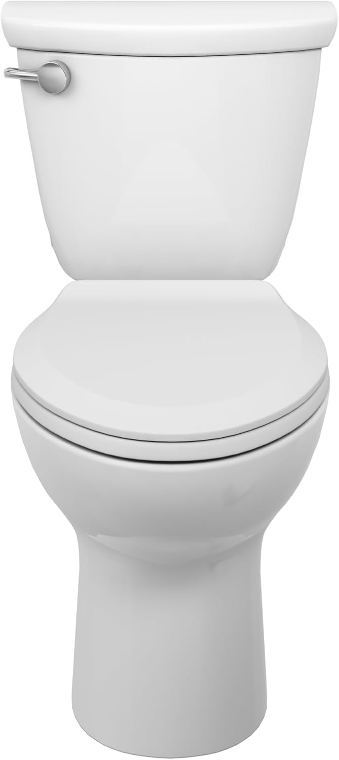 American Standard 609AA001.020 Cadet PRO Two-Piece Toilet with Slow-Close Seat and Wax Ring, Elongated Front, Chair Height, White, 1.28 gpf