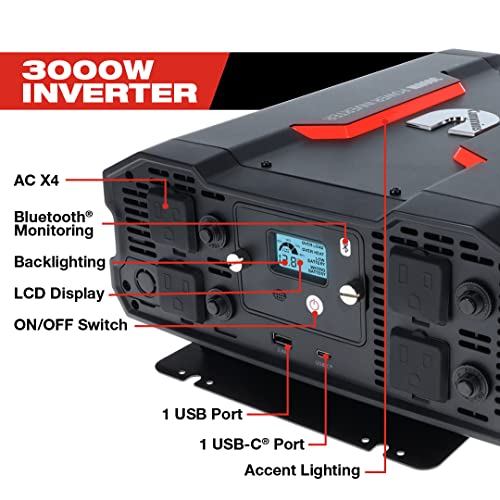 Cummins 5000 Watts Inverter Modified Sine Wave Truck Inverter 12 Volts to 110 Volts Four AC Outlets Two USB Ports (Plus Cable Kit)- CMN5000W - Inverters for Vehicles, Van Life, Camping