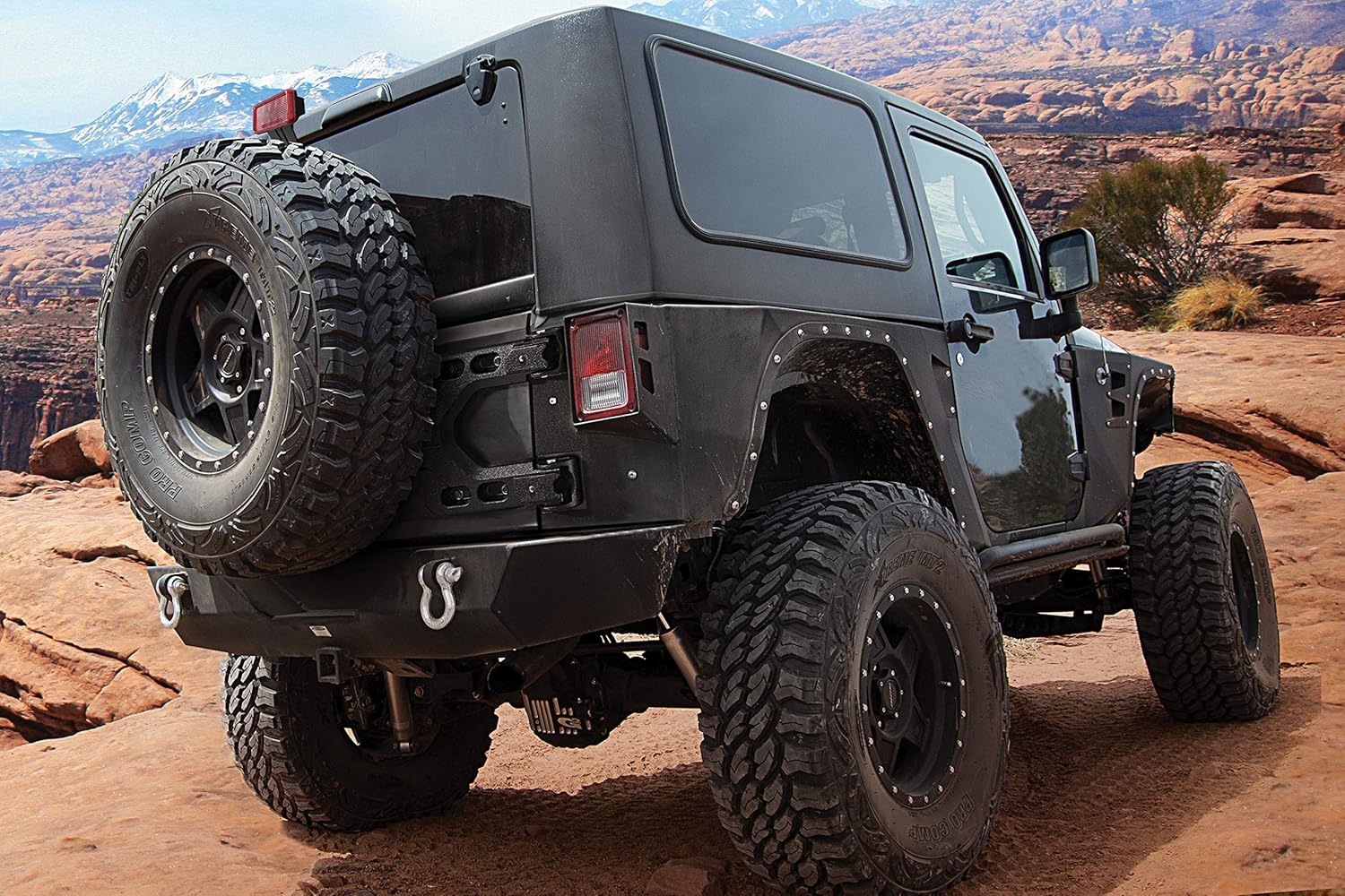 Smittybilt 2843 Pivot HD Oversize Tire Carrier for 2007-2018 Jeep Wrangler JK,Black