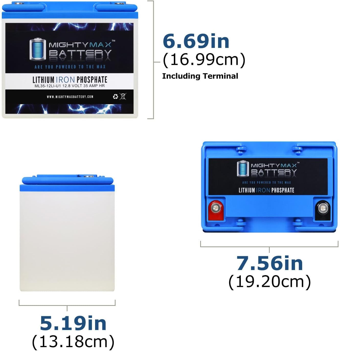 Mighty Max Battery 12V 35AH U1 Lithium Replacement Battery for Suntech Wheelchair Regent 3, 4