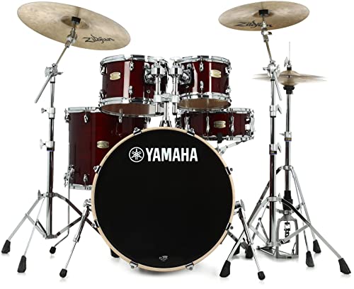 Yamaha 5pc Shell Pack with a 20" Kick 14” Snare Drum in Honey Amber for Students and Working Drummers, (SBP0F50HA)