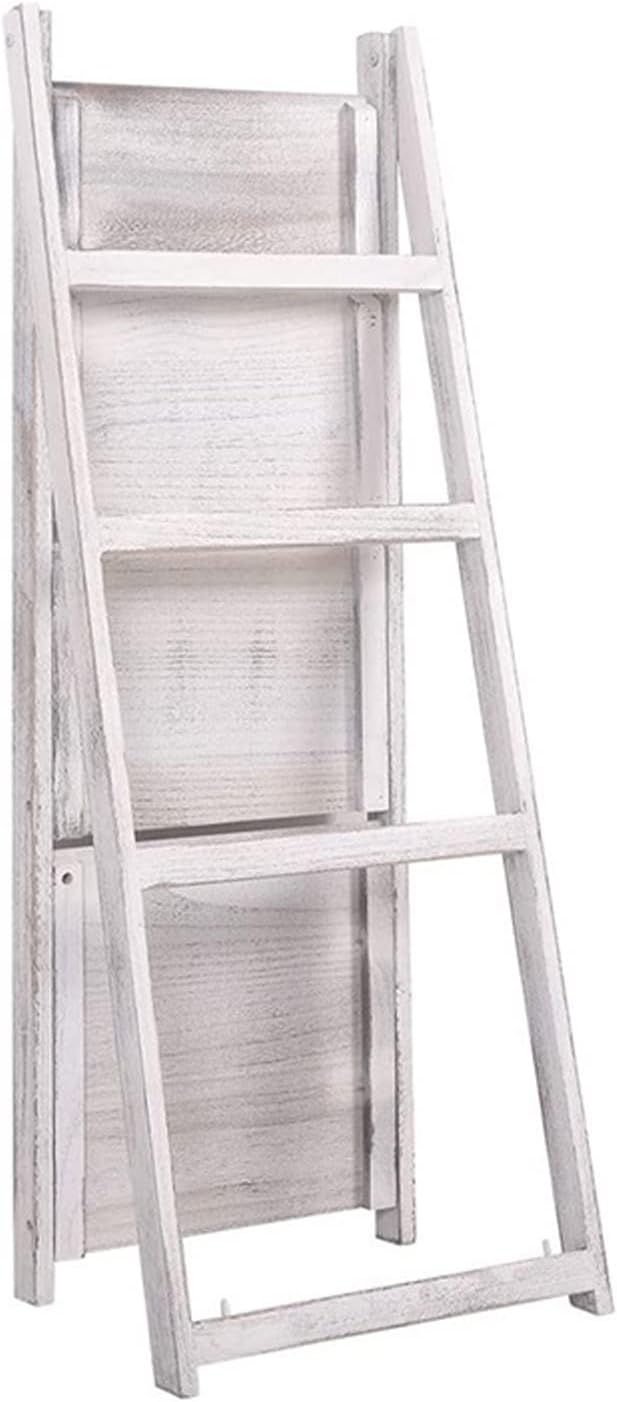 Foldable Ladder Shelf,Plant Stand, Flower Pot Stand,Patio Rustic Wood Stand with Shelves,4 Tier Stand,for Outdoor